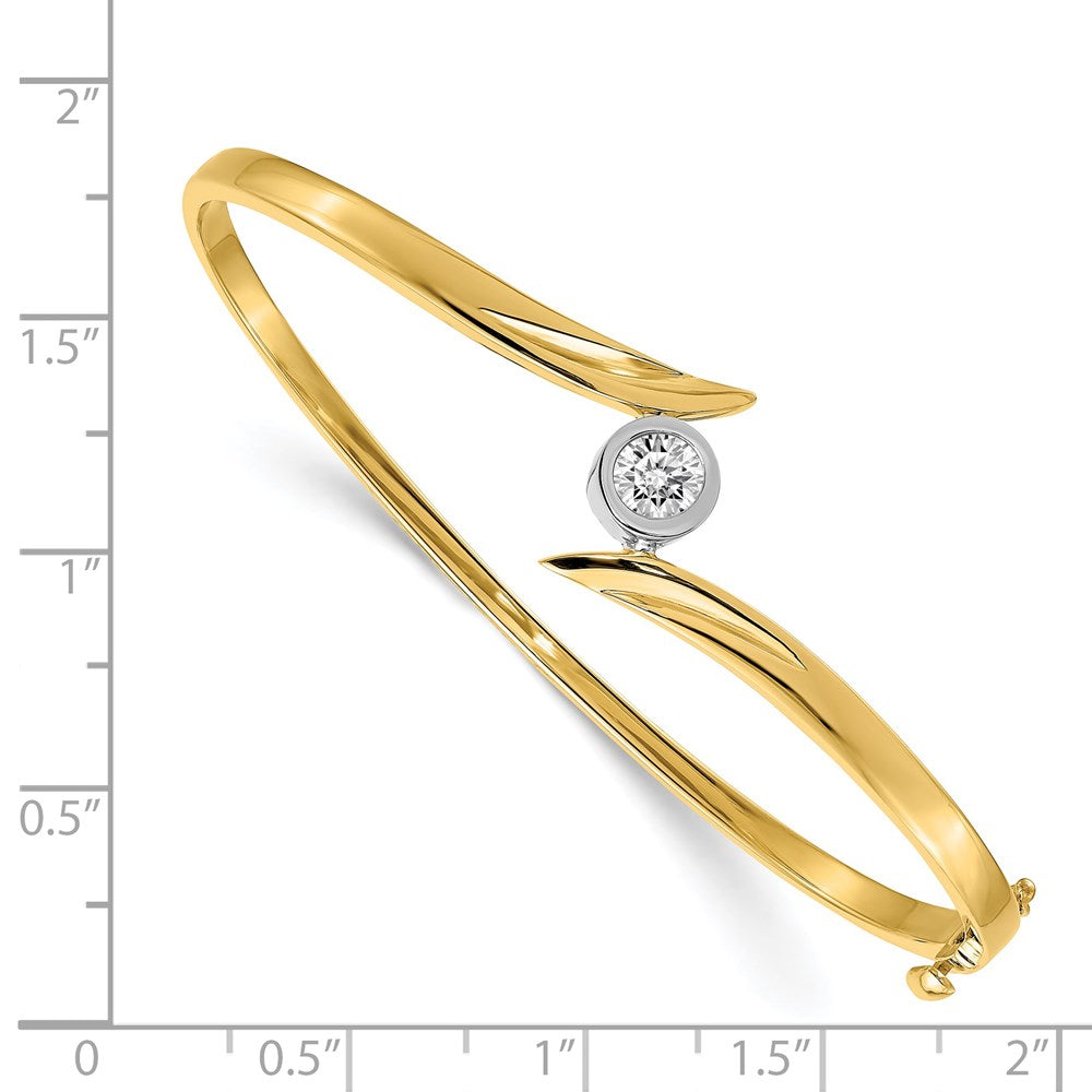 14K Bicolor Komplett 1/2 Karat A Diamant Klappbar Oval Armreif Armband