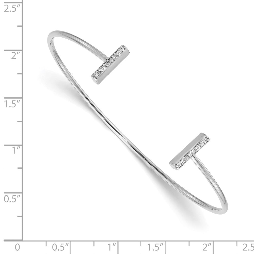 14K Weißgold Diamant Stab Armreif