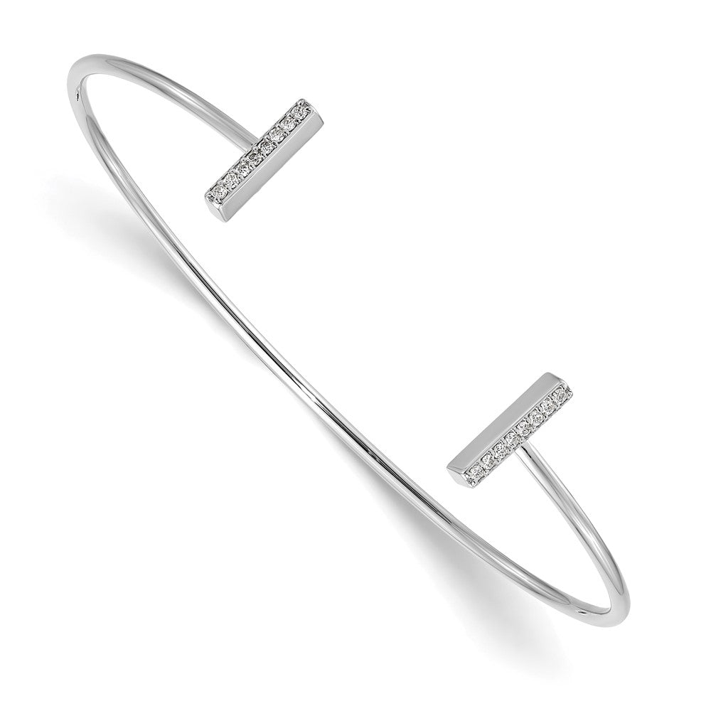 14K Weißgold Diamant Stab Armreif
