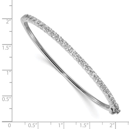 14K Weißgold Aa Diamant Klappbar Armreif