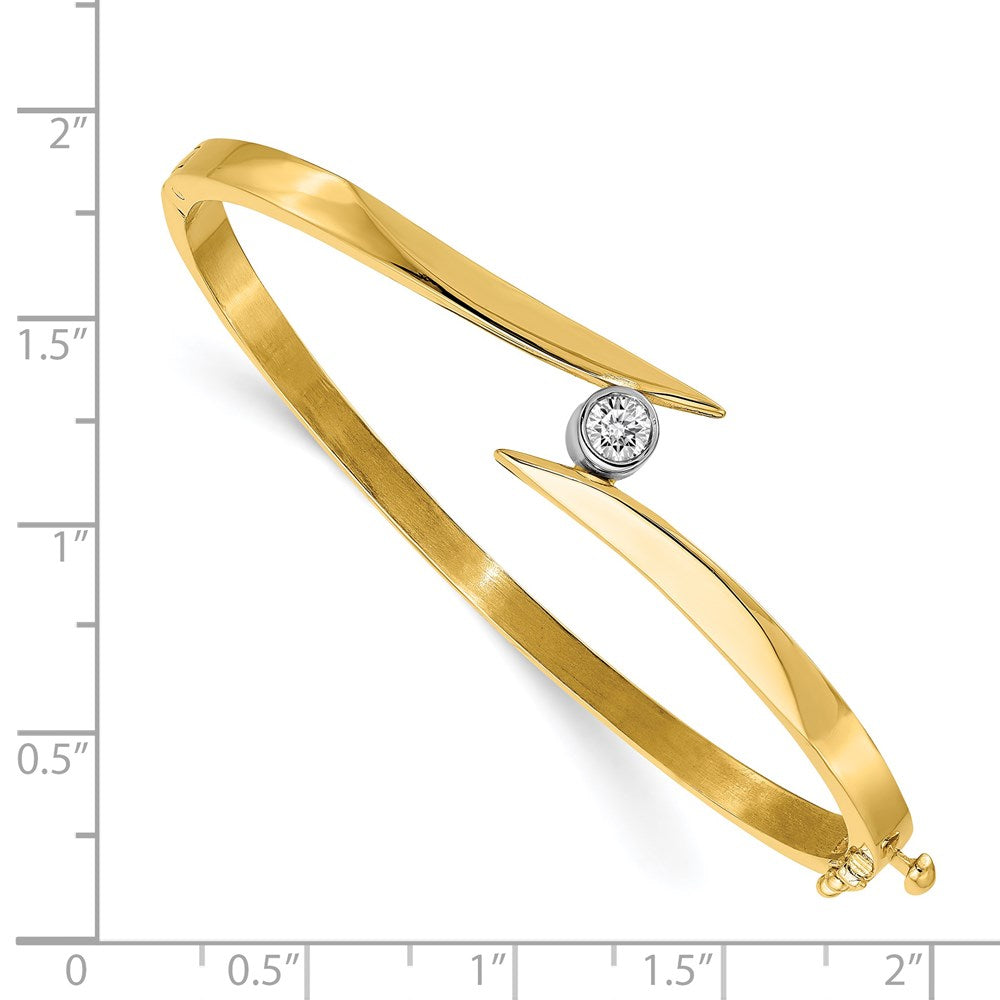 14K Bicolor Komplett 1/4 Karat Vs Diamant Klappbar Oval Armreif Armband