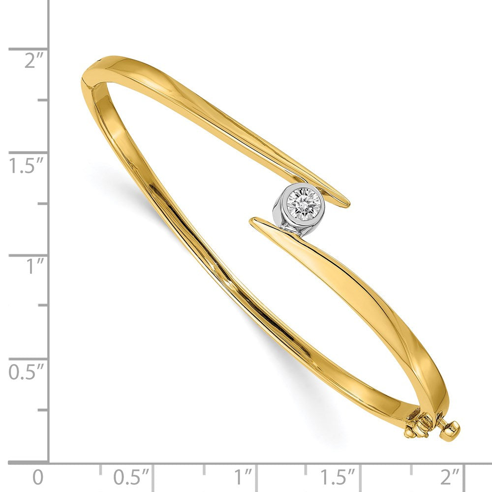 14K Bicolor Komplett 1/3 Karat Aaa Diamant Klappbar Oval Armreif Armband