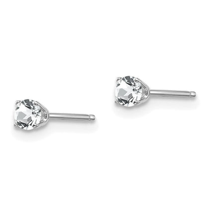 14K Weißgold 3mm Topas Ohrstecker