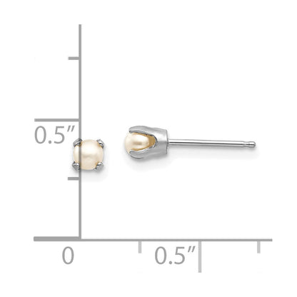 14K Weißgold 3.5mm Fw Zuchtperle Ohrstecker