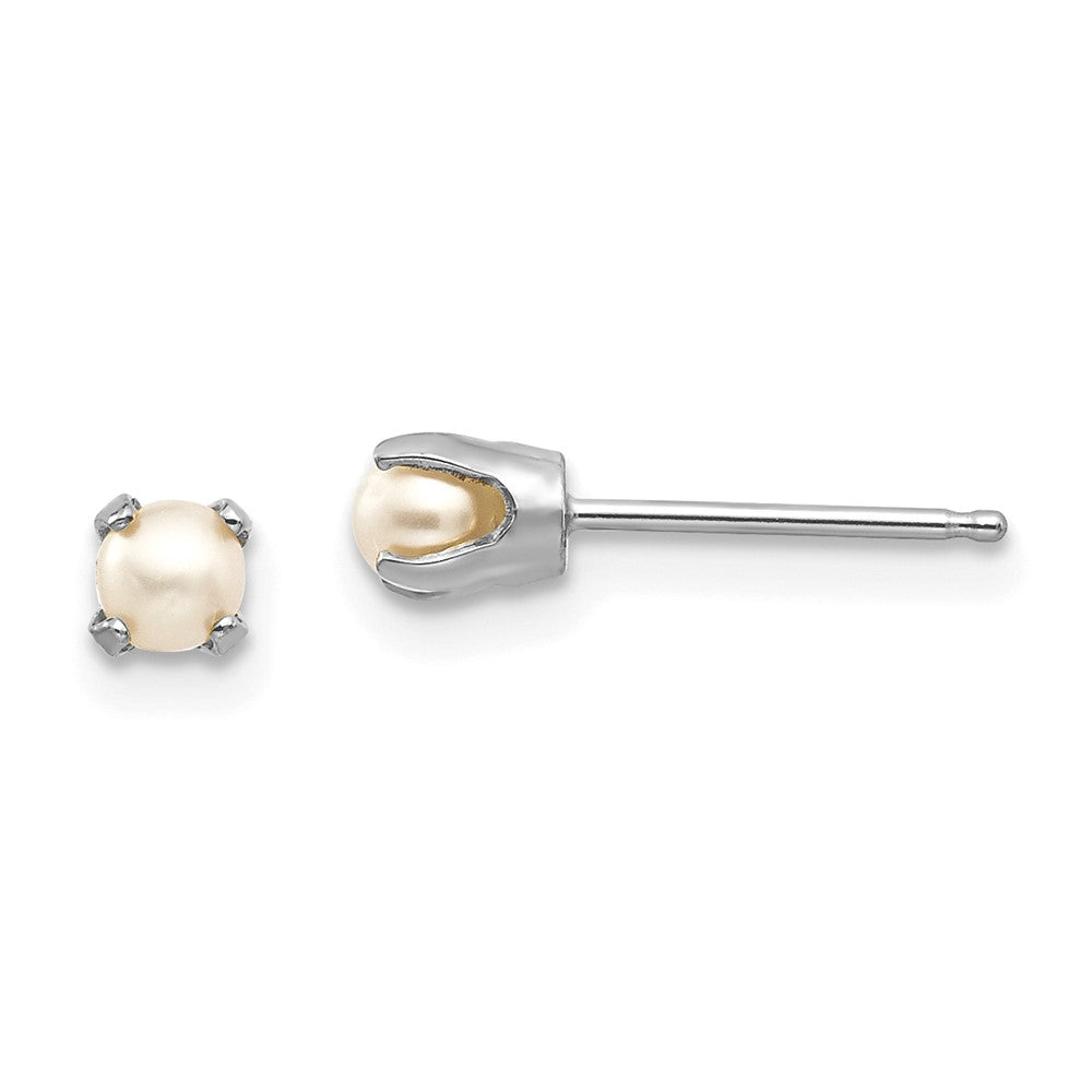 14K Weißgold 3.5mm Fw Zuchtperle Ohrstecker
