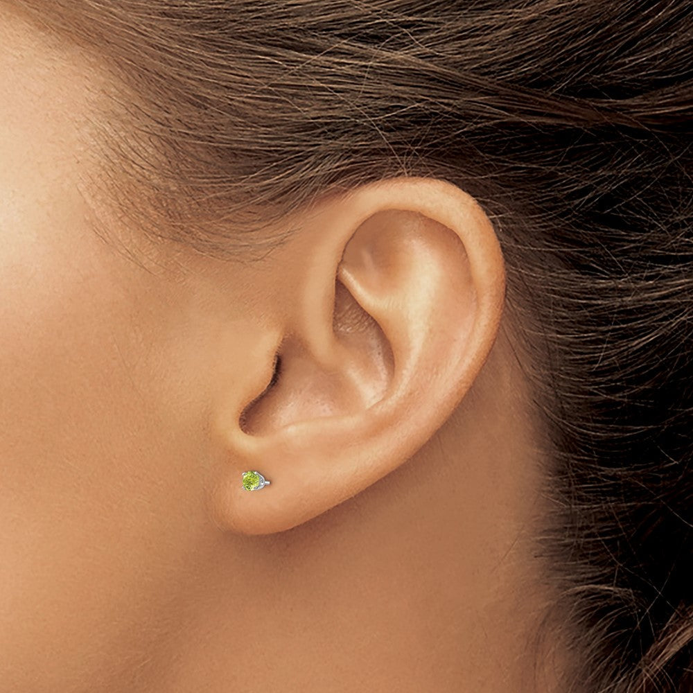 14K Weißgold 3mm Peridot Ohrstecker