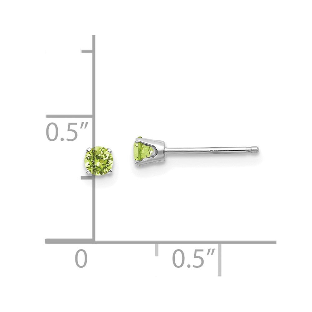 14K Weißgold 3mm Peridot Ohrstecker