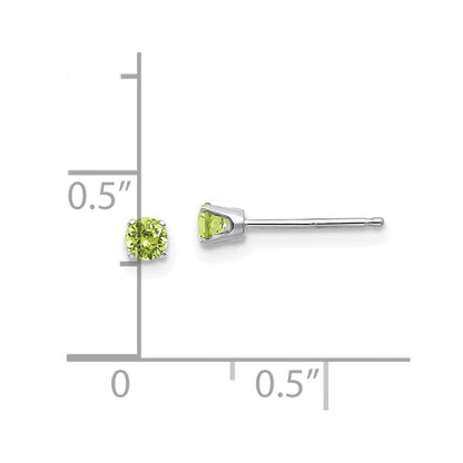 14K Weißgold 3mm Peridot Ohrstecker