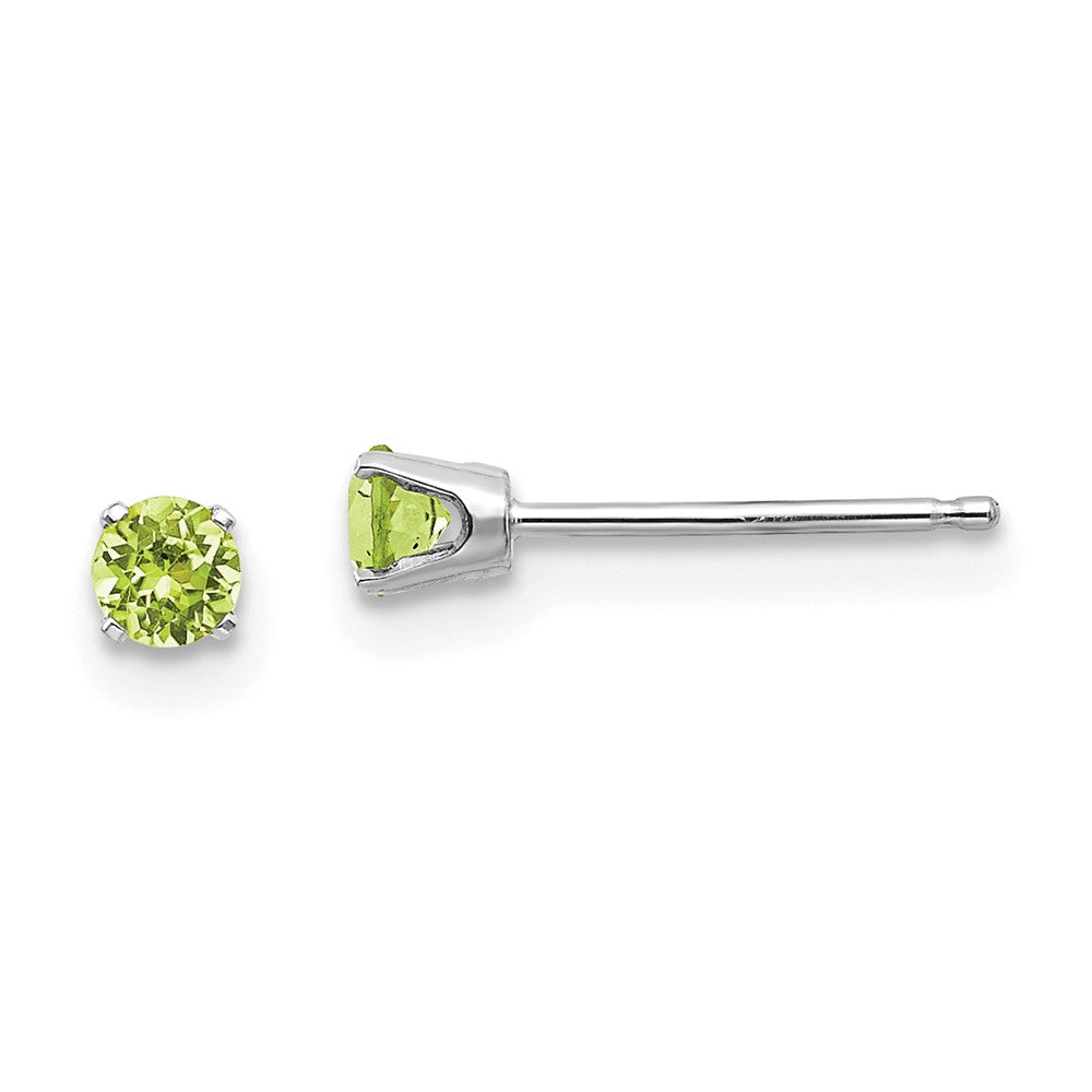 14K Weißgold 3mm Peridot Ohrstecker