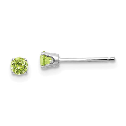 14K Weißgold 3mm Peridot Ohrstecker