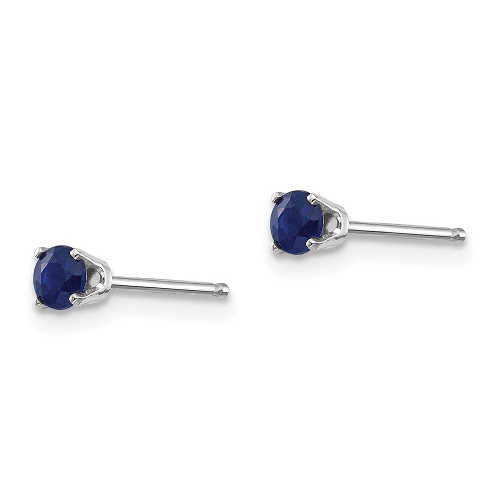 14K Weißgold 3mm Saphir Ohrstecker