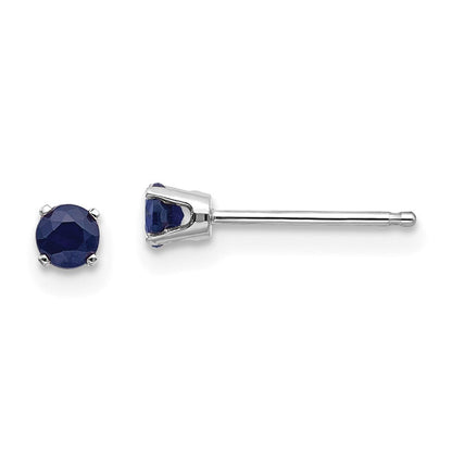 14K Weißgold 3mm Saphir Ohrstecker