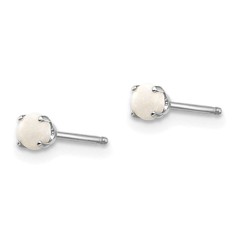 14K Weißgold 3mm Opal Ohrstecker