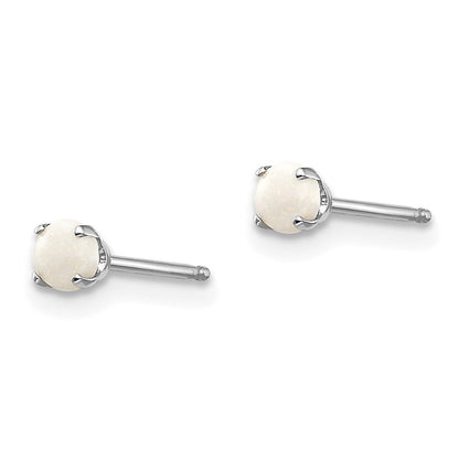 14K Weißgold 3mm Opal Ohrstecker