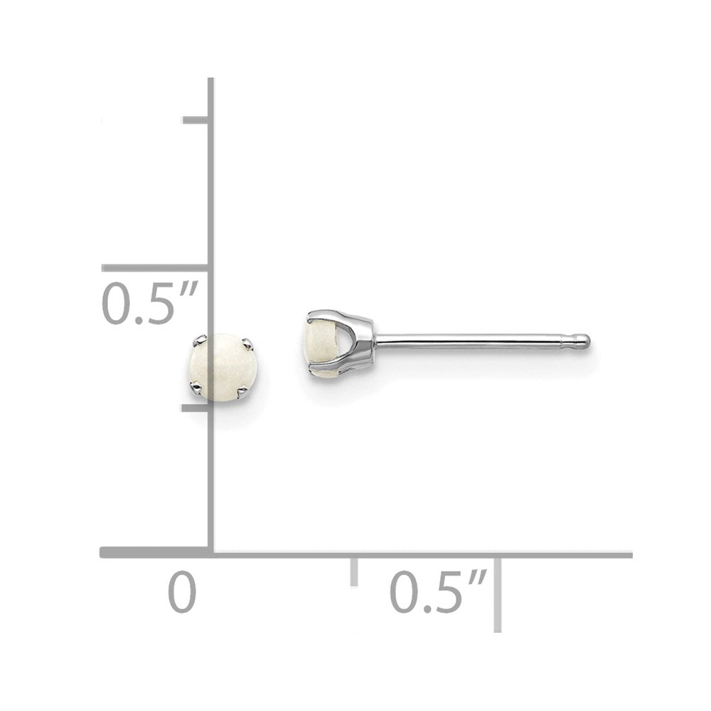 14K Weißgold 3mm Opal Ohrstecker