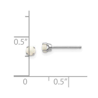 14K Weißgold 3mm Opal Ohrstecker