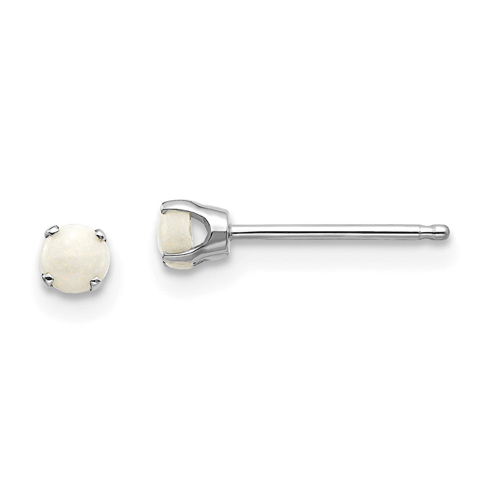 14K Weißgold 3mm Opal Ohrstecker