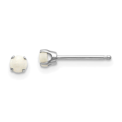 14K Weißgold 3mm Opal Ohrstecker
