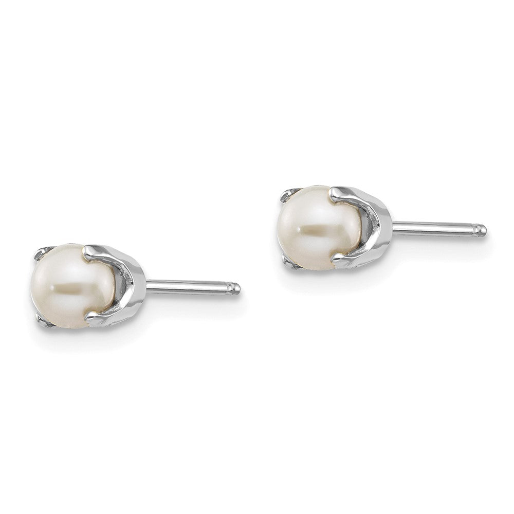 14K Weißgold 4mm Fw Zuchtperle Ohrstecker