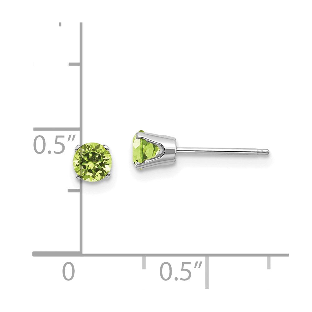 14K Weißgold 4mm Peridot Ohrstecker