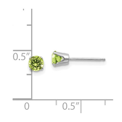 14K Weißgold 4mm Peridot Ohrstecker