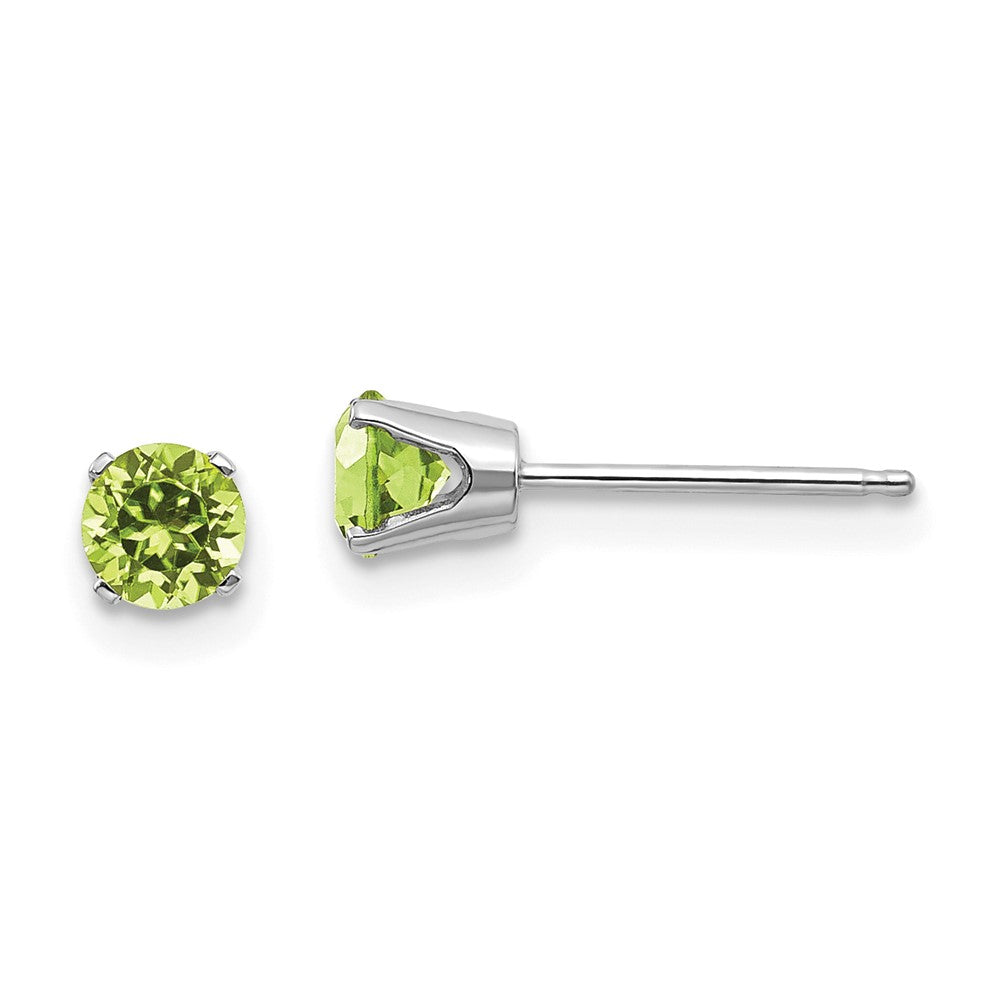 14K Weißgold 4mm Peridot Ohrstecker