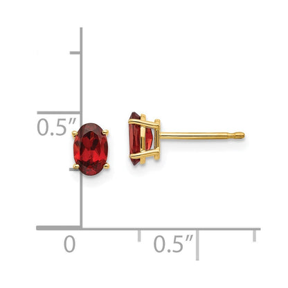 14K Gelbgold Granat Ohrringe January