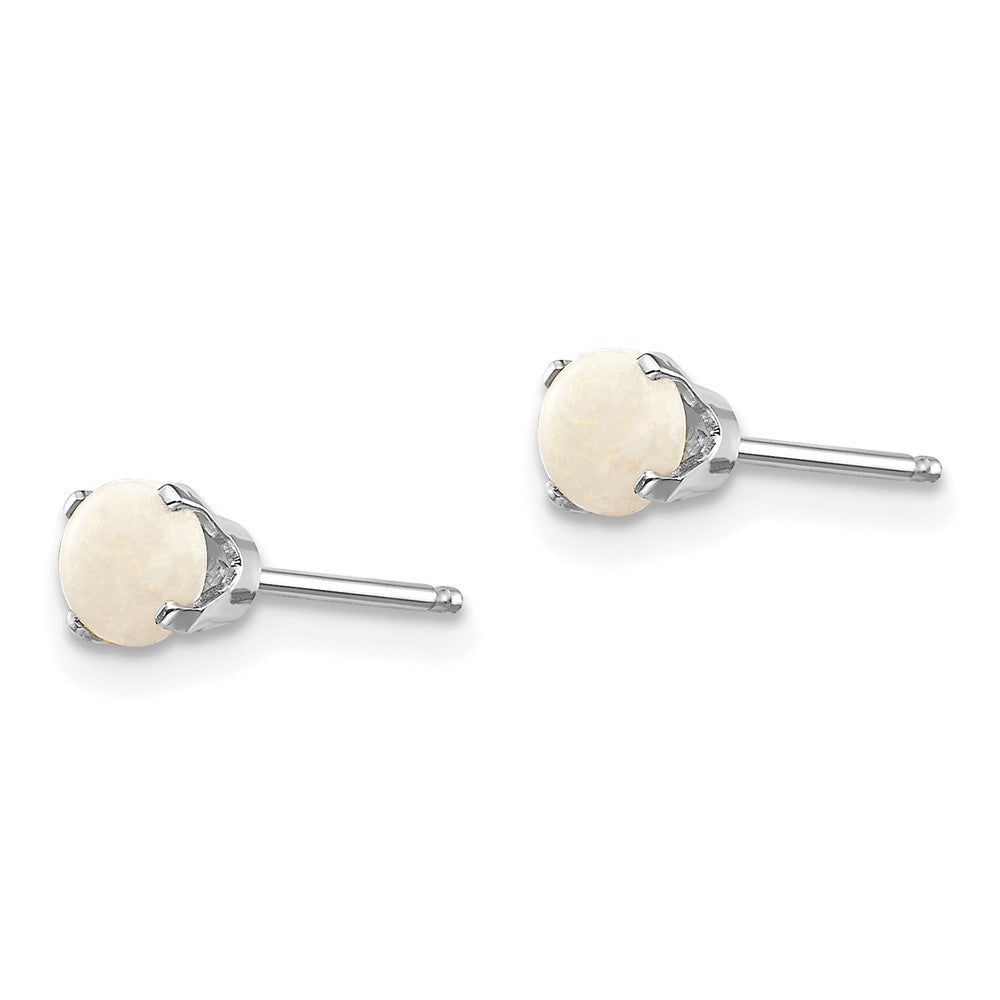 14K Weißgold 4mm Opal Ohrstecker