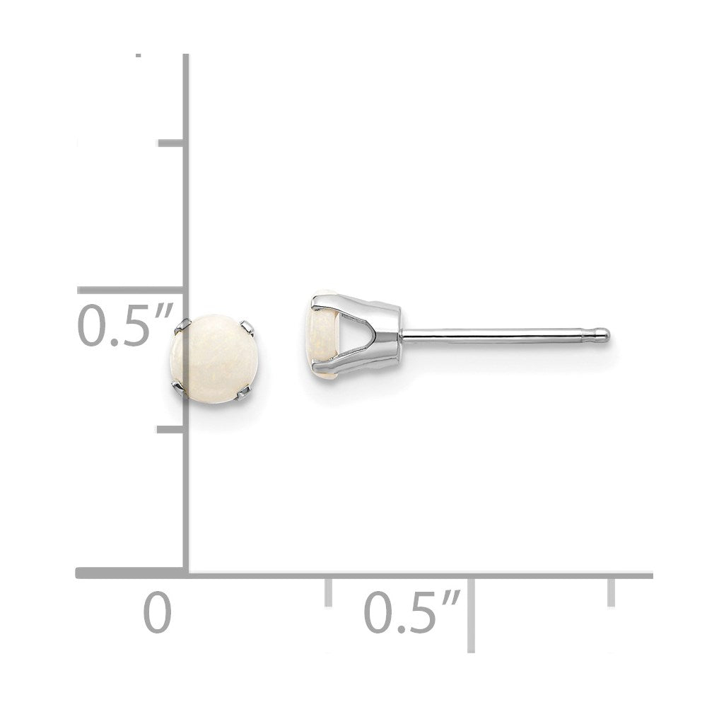 14K Weißgold 4mm Opal Ohrstecker