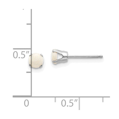 14K Weißgold 4mm Opal Ohrstecker