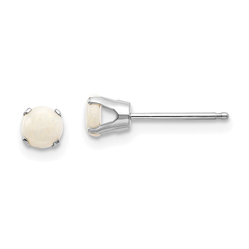 14K Weißgold 4mm Opal Ohrstecker