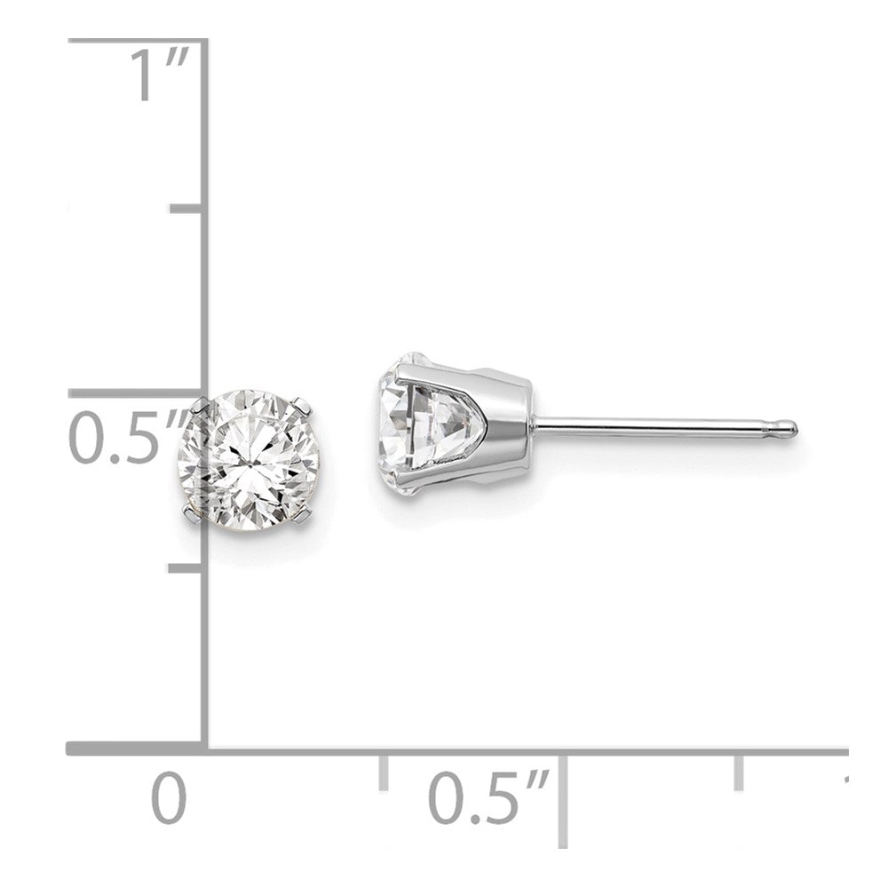 14K Weißgold 5mm Topas Ohrstecker