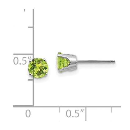 14K Weißgold 5mm Peridot Ohrstecker