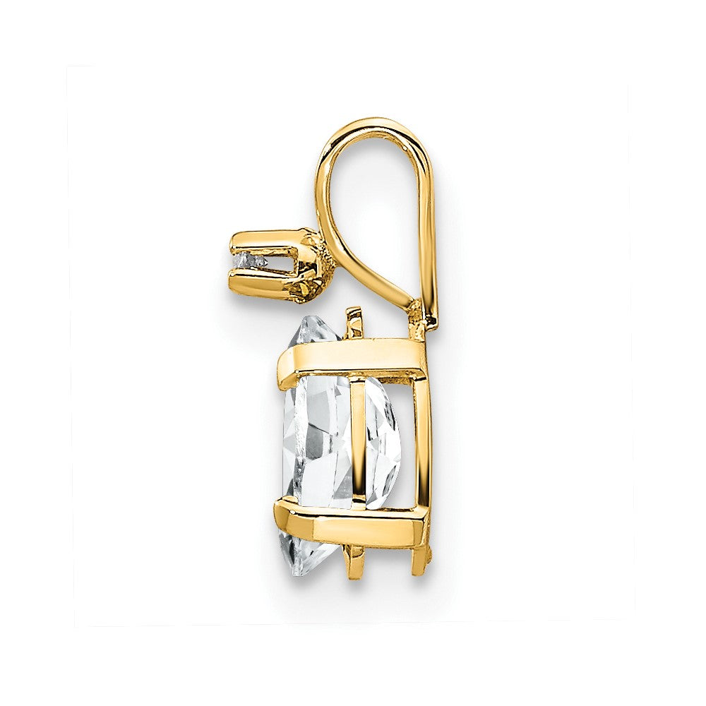 14K Gelbgold Anhänger mit Diamant und weißem Topas-Geburtsstein