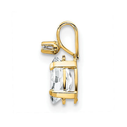 14K Gelbgold Anhänger mit Diamant und weißem Topas-Geburtsstein