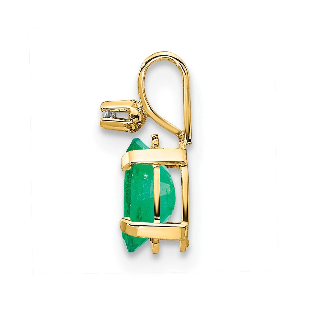 14K Gelbgold 14K Diamant & Smaragd Geburtsstein Anhänger