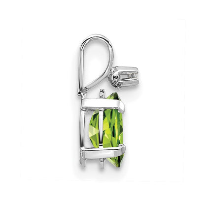 14K Weißgold Diamant und Peridot Geburtsstein Anhänger