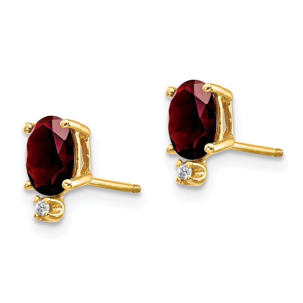 Ohrringe aus 14K Gelbgold mit Diamant und Granat