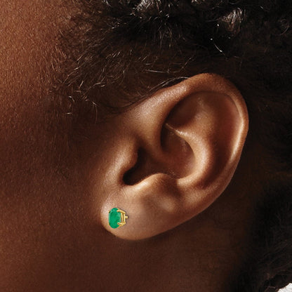 14K Gelbgold Smaragd Ohrringe May