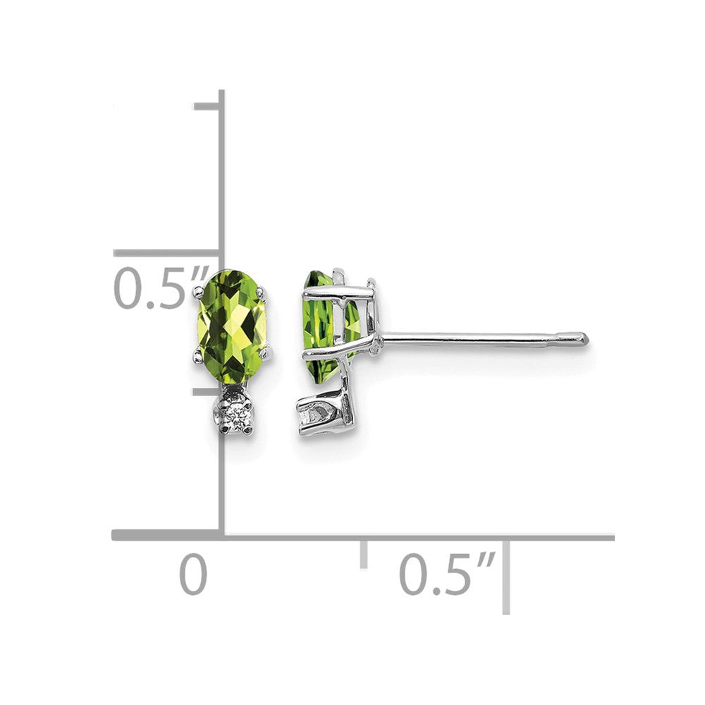 14K Weißgold Diamant und Peridot Geburtsstein Ohrringe
