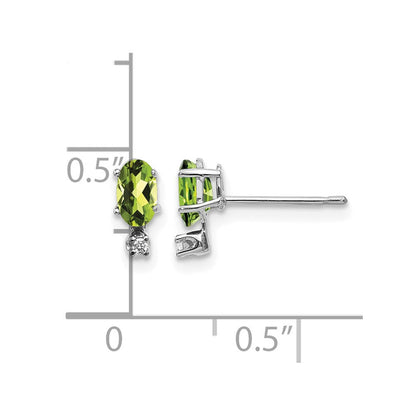 14K Weißgold Diamant und Peridot Geburtsstein Ohrringe