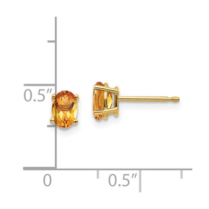 14K Gelbgold Citrin Ohrringe November