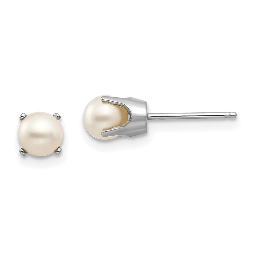 14K Weißgold 5mm Fw Zuchtperle Ohrstecker