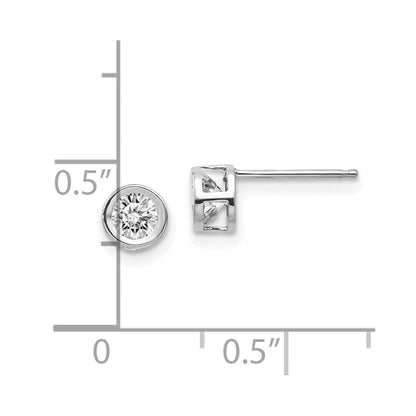 14K Weißgold 4mm Zargenfassung April/white Topas Ohrstecker