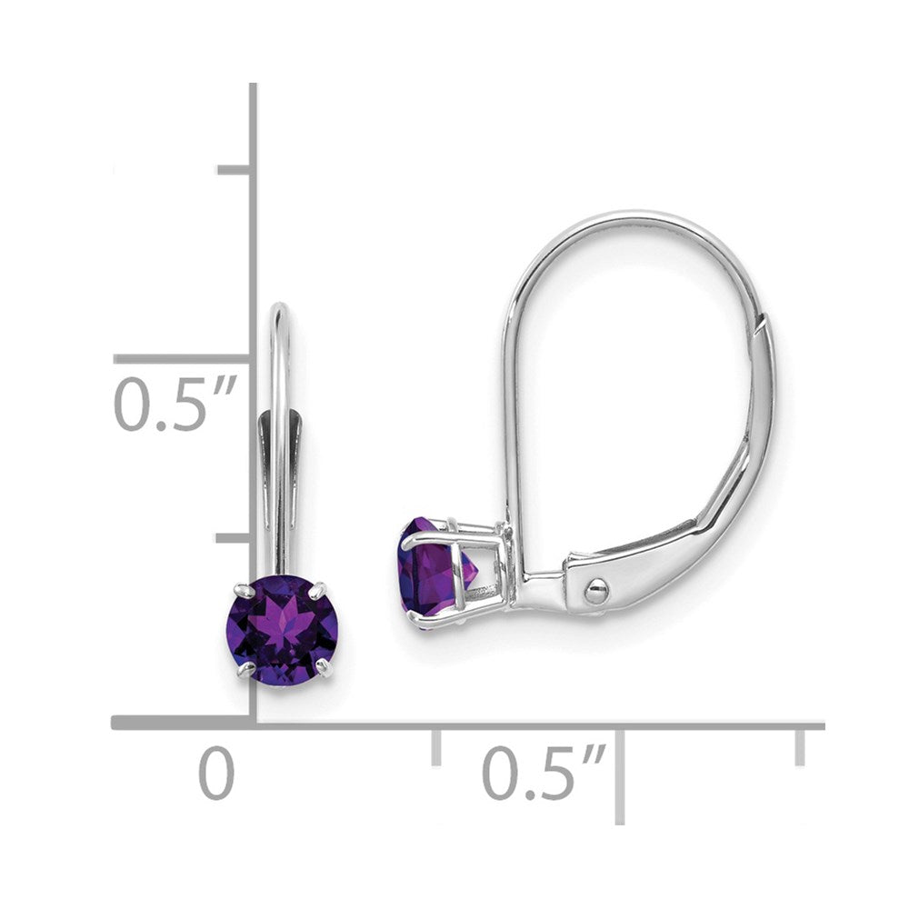 14K Weißgold 4mm Amethyst/february Ohrringe