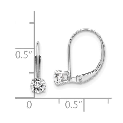 14K Weißgold 4mm Topas/april Ohrringe
