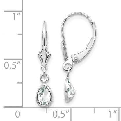 14K Weißgold Ohrringe mit weißem Topas 6x4mm/April