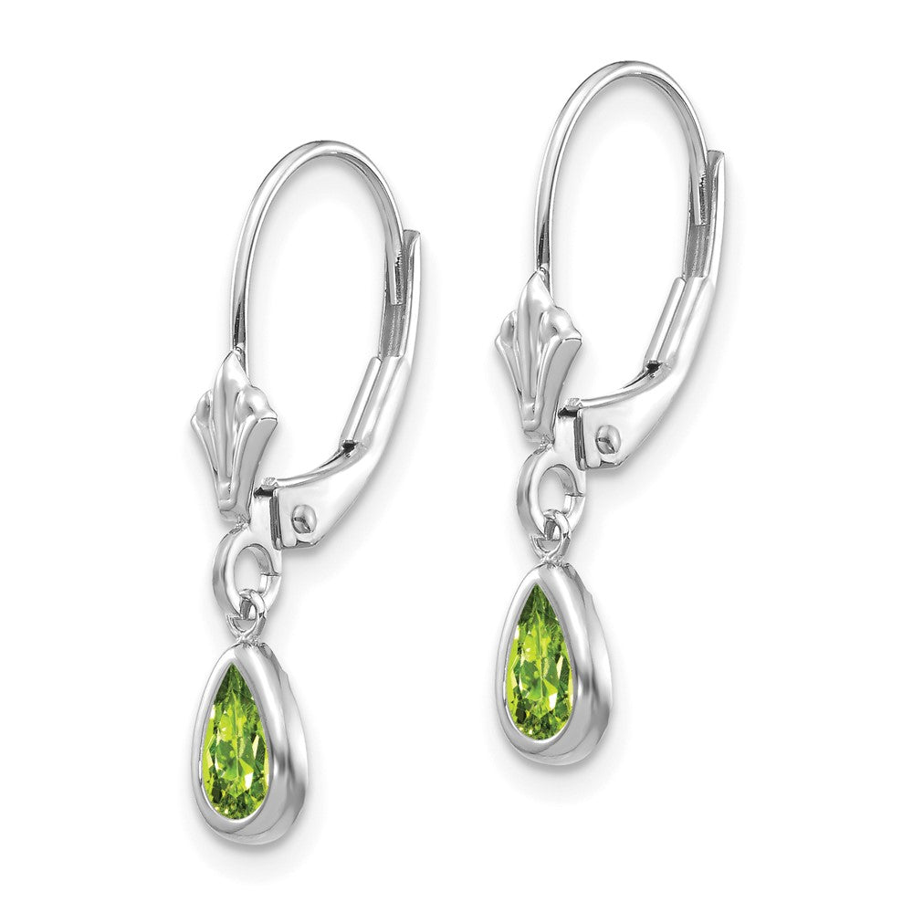 14K Weißgold 6x4mm Peridot/august Ohrringe