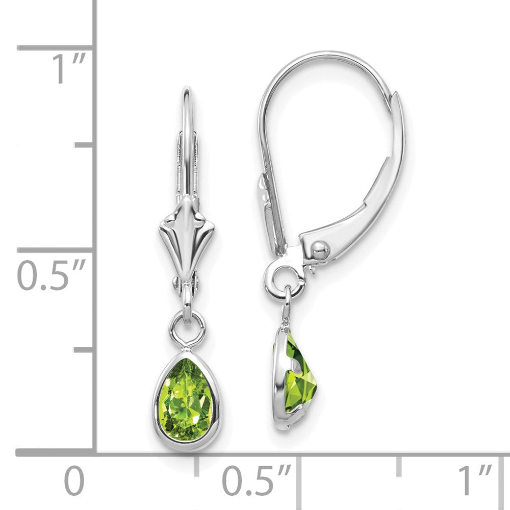 14K Weißgold 6x4mm Peridot/august Ohrringe