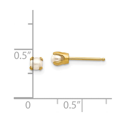 14K Gelbgold 3mm June/fw Zuchtperle Ohrstecker